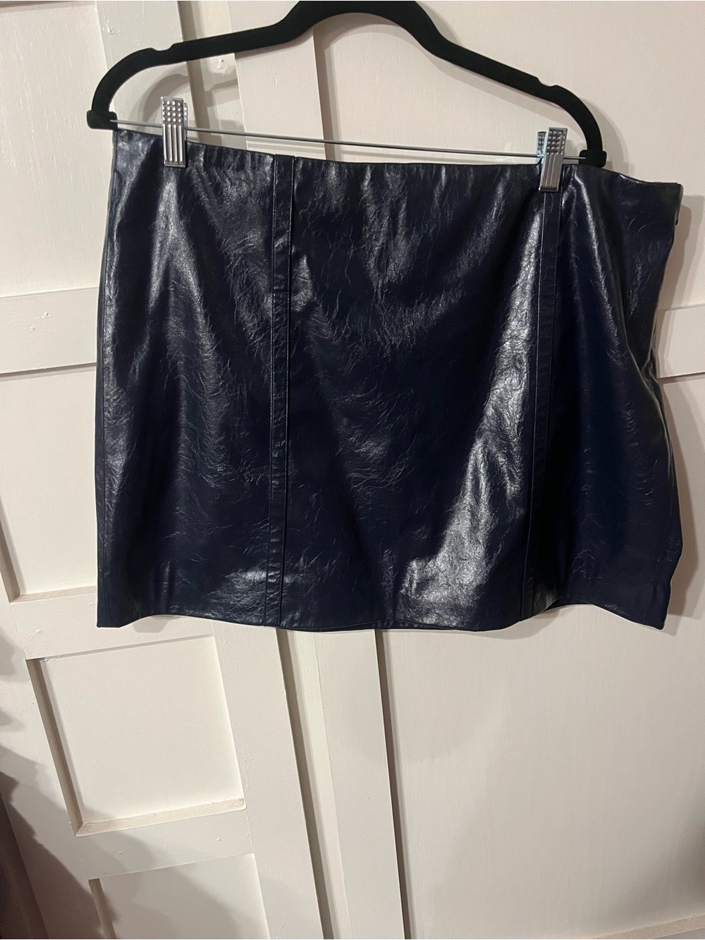 J. Crew. Faux Leather Navy Mini Skirt - Women